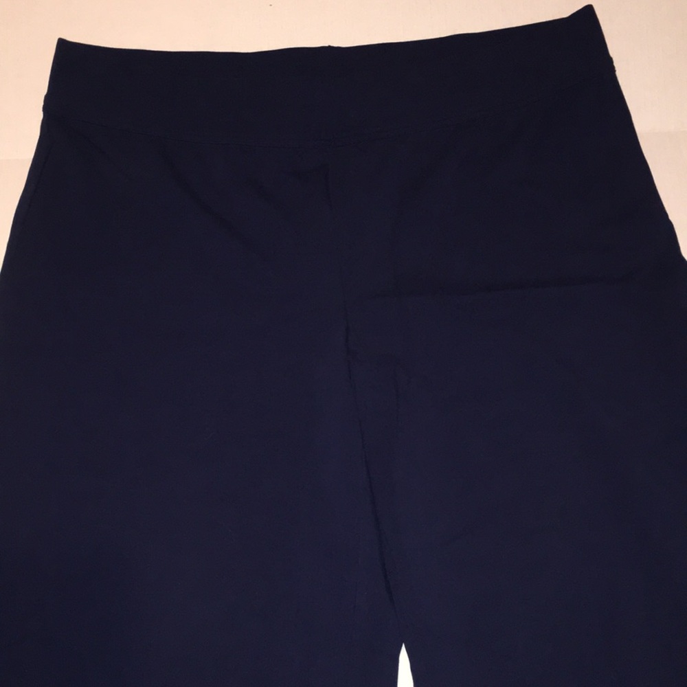 Lands' End Starfish Wide Leg Cotton Spandex Blend Pants | Navy | Size XL